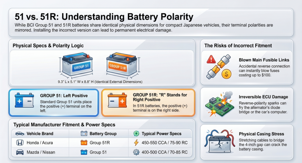 Group 51 vs. 51R Battery: Understanding Polarity and Fitment for ...