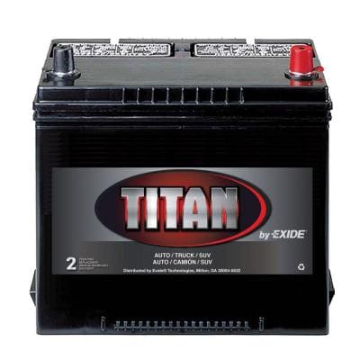 Exide Titan 12 volts Lead Acid 6-Cell 26R Group Size 540 Cold Cranking Amps (BCI) Battery