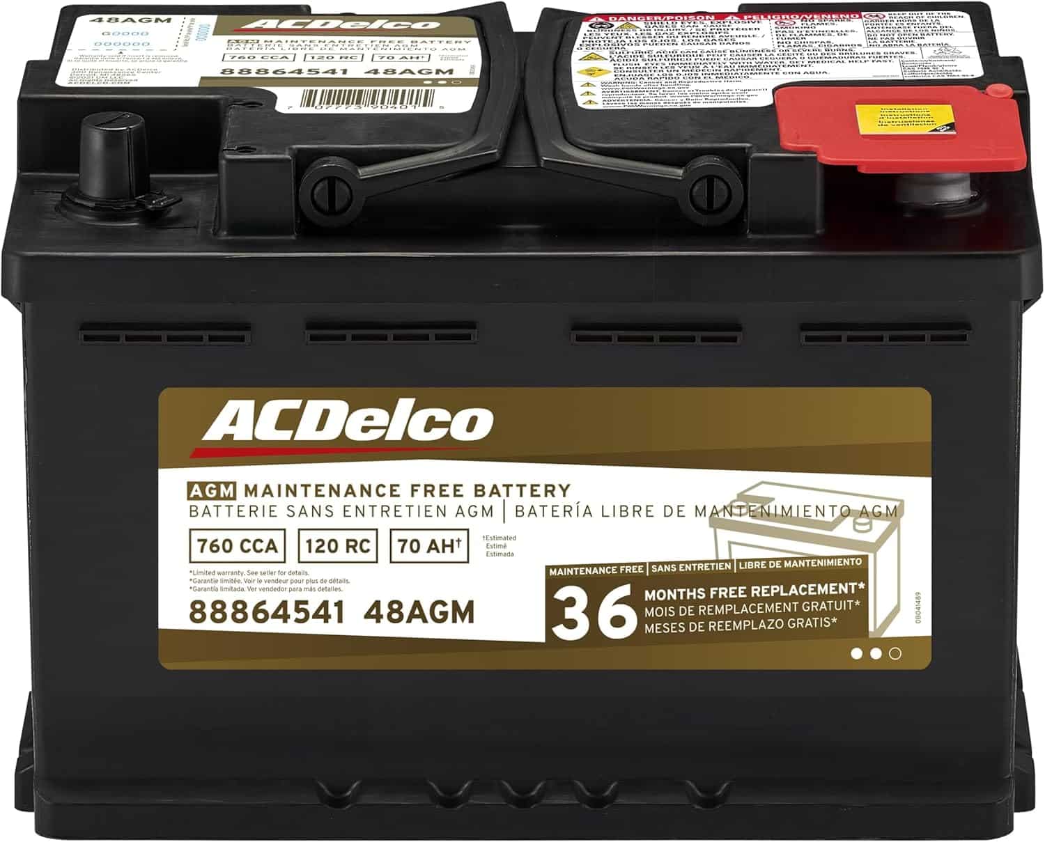 ACDelco Gold 48AGM Professional AGM Automotive BCI Group 48 Battery