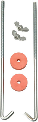 Whitco Road Power J-Style Bolt 8-Inch Battery Hold Down Kit (2-Pack) - Chrome Finish